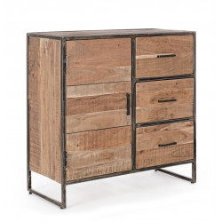 Credenza in legno Elmer 1 anta e 3 cassetti  By Bizzotto