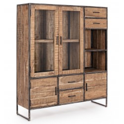 Credenza con vetrina Elmer  4 ante e 4 cassetti By Bizzotto