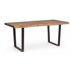 Tavolo da pranzo in legno di acacia e acciaio Elmer Dimensioni 220x100 By Bizzotto