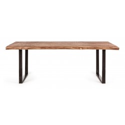 Tavolo da pranzo in legno di acacia e acciaio Elmer  Dimensioni 180x90 By Bizzotto