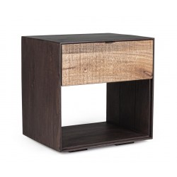 Comodino Gunter  Legno di Mango 1 Cassetto By Bizzotto