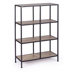 Libreria 4 ripiani Shape H90. Acciaio e MDF By Bizzotto