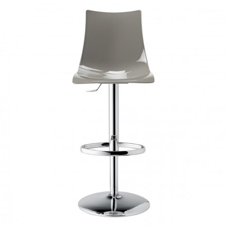 Sgabello  Zebra up antishock base a colonna in acciaio cromato dim. 50x45x116/80h.