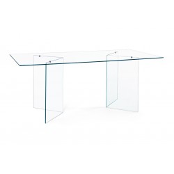 Tavolo in vetro rettangolare Iride Dimensioni 180x90  By Bizzotto