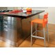 Sgabello Divo impilabile struttura in alluminio anodizzato sedile in tecnopolimero dim. 50x46x98/75h.