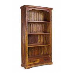 LIBRERIA CHATEAUX 4 P- 2 C IN LEGNO D'ACACIA FINITURA ANTICATA BY BIZZOTTO
