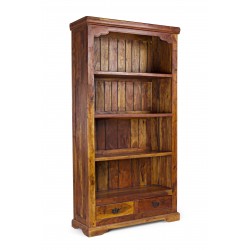 LIBRERIA CHATEAUX 4 P- 2 C IN LEGNO D'ACACIA FINITURA ANTICATA BY BIZZOTTO