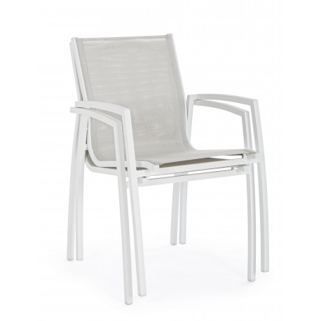 SEDIA HILLA BIANCO CLOUD IN ALLUMINIO E TEXTILENE  BY BIZZOTTO