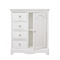 CREDENZA DUE ANTE QUATTRO CASSETTI BLANC BY BIZZOTTO