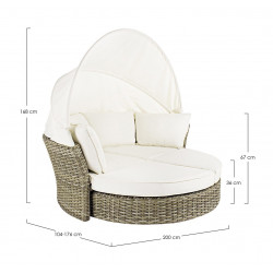 DAYBED CON CUSCINI LESLY NATURALE BY BIZZOTTO