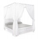 Letto in legno matrimoniale con tende mod.Colette By Bizzotto