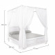 Letto in legno matrimoniale con tende mod.Colette By Bizzotto