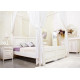 Letto in legno matrimoniale con tende mod.Colette By Bizzotto