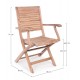 Sedia da giardino c- br in teak Maryland By Bizzotto