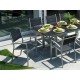 Sedia da esterno Amalfi in alluminio silver, textilene imbottito, impilabile design by Greenwood