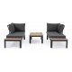 Set3 salotto angolare con cuscini antracite Narelle YK13 By Bizzotto
