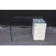 Scrivania con cassettiera B-Desk. Struttura in vetro