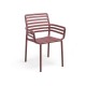 SEDIA PER ESTERNO DOGA ARMCHAIR CON BRACCIOLI IMPILABILE IN POLIPROPILENE DIM.60X56,5X83,5/46,5H