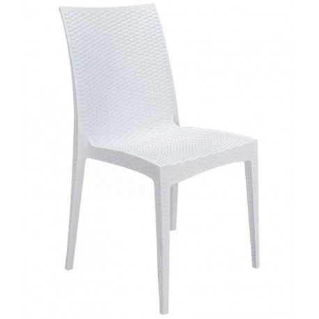 SEDIA RATTAN BISTROT SENZA BRACCIOLI IMPILABILE IN POLIPROPILENE DIM. 49X43X87/45H.