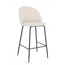 SGABELLO BAR CARRY IN ACCIAIO CROMATURA DORATA RIVESTIMENTO IN TESSUTO DIM. 51X55X105/74H