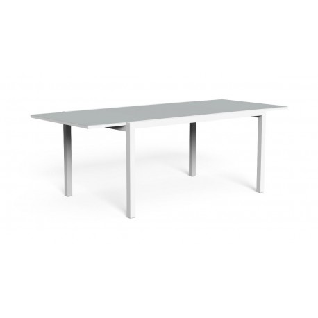 Tavolo da esterno allungabile Touch by Talenti. Alluminio e vetro. cm. 152-225