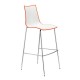 Sgabello Zebra bicolore telaio cromato e verniciato dim. 53x51x116/80h. - 51x48x103/65h.