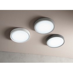 Aidi Plafoniera per esterni a LED, struttura in ABS con diffusore in policarbonato. Disponibile in tre colori.