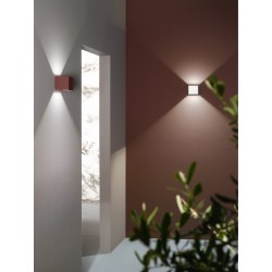 CUBE Applique per esterni a LED, con alette regolabili - FALCO Applique LED per esterni a doppia emissione e policarbonato