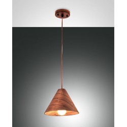 ESINO SOSPENSIONE Struttura in metallo e legno E27 2x40W non inclusa