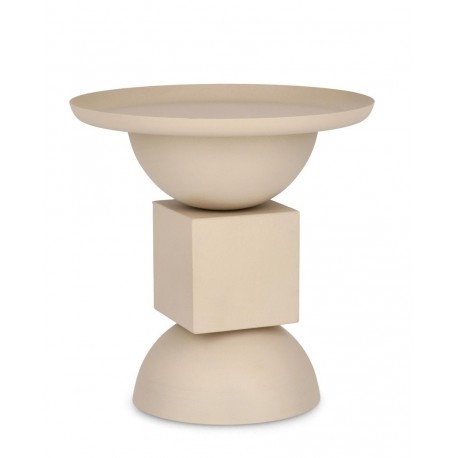 TAVOLINO ALKA BEIGE D.40.5x41,5H. BY BIZZOTTO