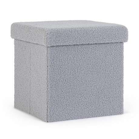 POUF CONTENITORE PIEGHEVOLE  JORIS QU BOUCLE BEIGE O GRIGIO DIM. 38X38X38H - 76X38X38H