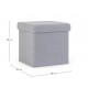 POUF CONTENITORE PIEGHEVOLE  JORIS QU BOUCLE BEIGE O GRIGIO DIM. 38X38X38H - 76X38X38H