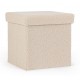 POUF CONTENITORE PIEGHEVOLE  JORIS QU BOUCLE BEIGE O GRIGIO DIM. 38X38X38H - 76X38X38H