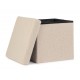 POUF CONTENITORE PIEGHEVOLE  JORIS QU BOUCLE BEIGE O GRIGIO DIM. 38X38X38H - 76X38X38H