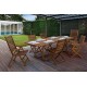 TAVOLO DA  GIARDINO OVALE ALLUNG. LEGNO NATURALE. MODELLO NOEMI