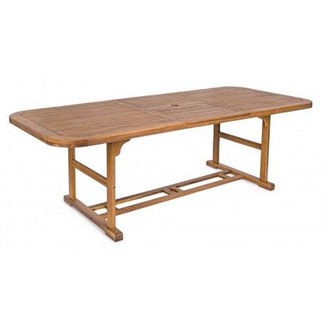 TAVOLO DA  GIARDINO OVALE ALLUNG. LEGNO NATURALE. MODELLO NOEMI