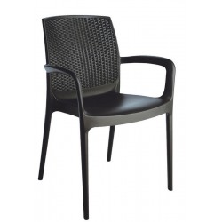 SEDIA BOHEME CON BRACCIOLI IMPILABILE IN POLIPROPILENE DIM. 59X55X84/44,5H