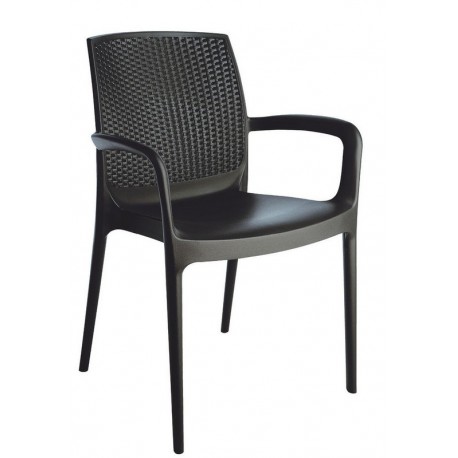 SEDIA BOHEME CON BRACCIOLI IMPILABILE IN POLIPROPILENE DIM. 59X55X84/44,5H