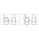 Sgabello Zebra antishock in policarbonato altezza cm. 53x51x116/80h. - cm. 51x48x103/65h.