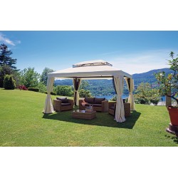 GAZEBO NEBRASKA RETTANGOLARE CON CAMINO ANTIVENTO IN TESSUTO CM. 300X300 E CM. 300X400