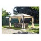 Gazebo in metallo 3x4. Con tende laterali, tende mosquito e antivento.