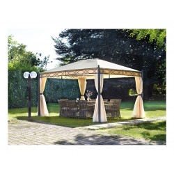 GAZEBO OREGON RETTANGOLARE CON TENDE LATERALI E TENDE MOSQUITO COLORE BEIGE DIM. 3X3 - 3X4 MT