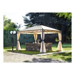 GAZEBO OREGON RETTANGOLARE CON TENDE LATERALI E TENDE MOSQUITO COLORE BEIGE DIM. 3X4 MT