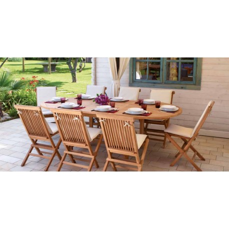 Tavolo da giardino ALICUDI in teak ovale allungabile by Greenwood miglior  prezzo su Arredocasastore