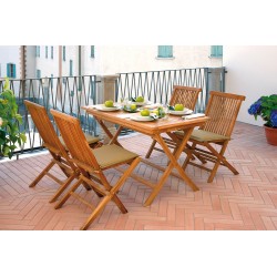 TAVOLO LIPARI RETTANGOLARE IN TEAK DIM. 120X70X75H PIEGHEVOLE