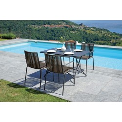 TAVOLO ORTA IN FERRO ANTRACITE RETTANGOLARE O QUADRATO PIEGHEVOLE DIM. 120X70X75H - 70X70X75H